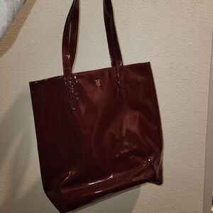 NWT Victoria's Secret Shiny Deep Red Tote